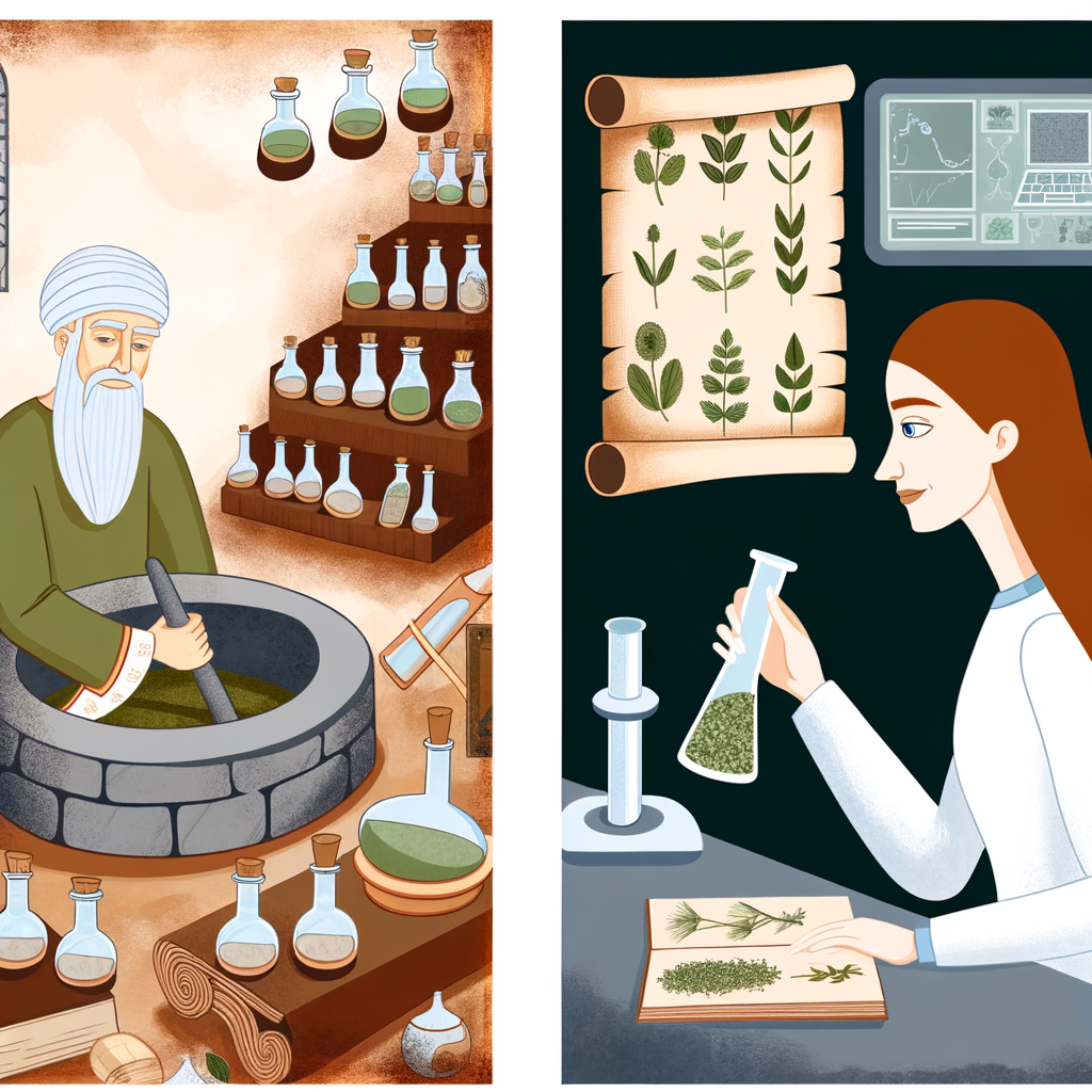 Kräuter in historischer und moderner Medizin.